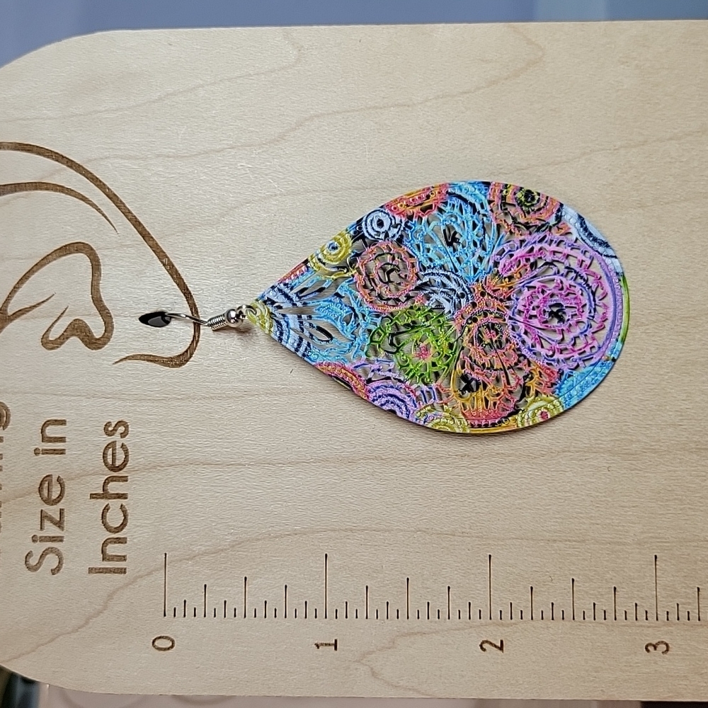 🔥LAST PAIR🔥 Impressionist Floral Drop Earrings - Picture 3 of 6